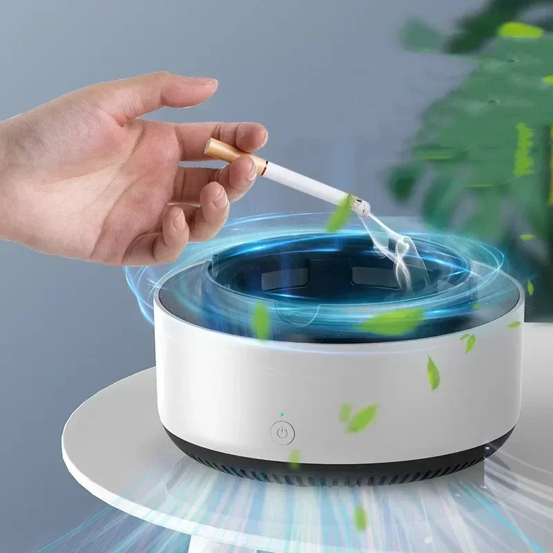 Smart air purifier ashtray with ionizer for smoke removal